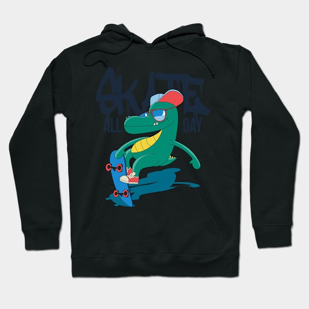 Skate dino Hoodie by D3monic